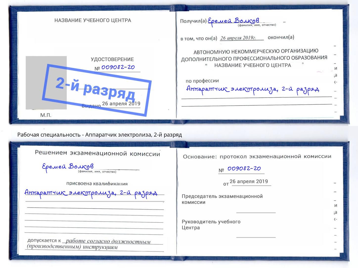 корочка 2-й разряд Аппаратчик электролиза Нижнеудинск